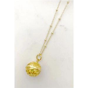 Clover and Swift 18kt Gold Vermeil Large Bali Harmony Ball Necklace