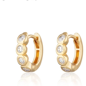 Cotton & Gems 18kt Yellow Gold Plated Rub Over Huggie Earrings