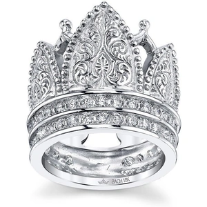 Cynthia Bach Gothic Crown Ring With Diamonds - UK Q - US 8.25 - EU 57.6