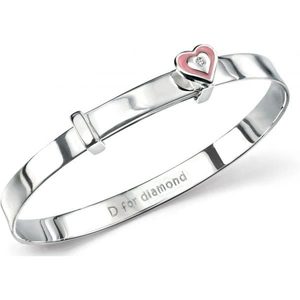 Childrens D For Diamond Sterling Silver Bangle