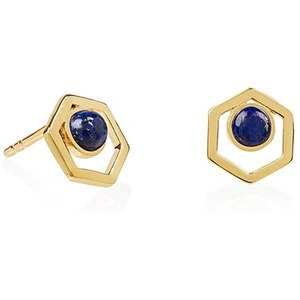 Daisy London Healing Stones Lapis Lazuli Gold Cut Out Earrings HE2004_gp