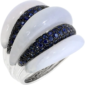 Damiani Spicchi Di Luna 18ct White Gold 1.69cttw Sapphire Ring - Ring Size O