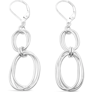 Designs by JAK Sterling Silver Integrity Double Oval Leverback Earrings
