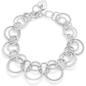 Designs by JAK Sterling Silver Harmony Double Circles Bracelet - Medium/Large