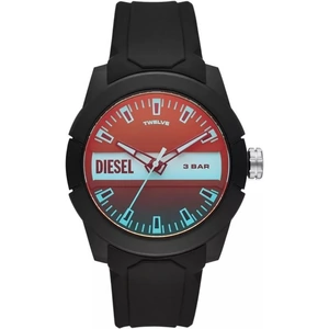 View product details for the Diesel Mens Three Hand Black Silicone Watch DZ1982