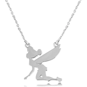 Ladies Disney Couture Base metal Flying Tinkerbell Silhouette Necklace