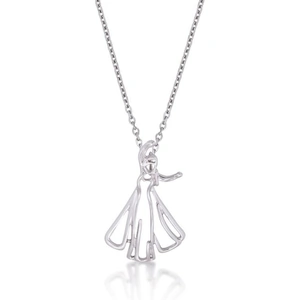 Ladies Disney Couture Base metal Frozen Elsa Outline Character Necklace