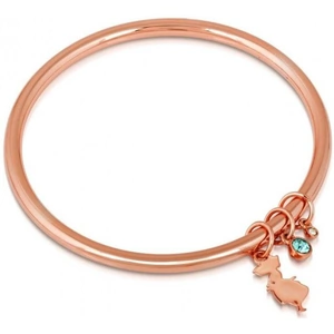 Ladies Disney Couture Rose Gold Plated Alice in Wonderland Crystal Bangle
