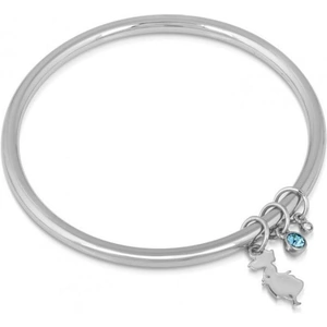 Ladies Disney Couture Silver Plated Alice in Wonderland Crystal Bangle