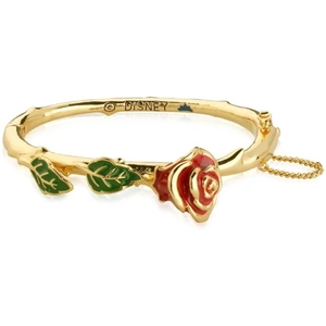Ladies Disney Couture Gold Plated Beauty & the Beast Enchanted Red Rose Bangle