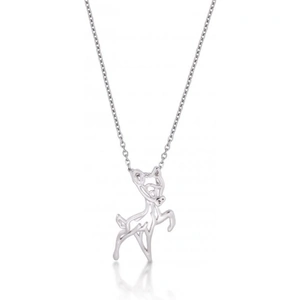 Ladies Disney Couture White Gold Plated Bambi Deer Outline Character Necklace