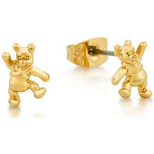 Ladies Disney Couture Gold Plated Winnie the Pooh Stud Earrings