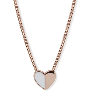 DKNY Jewellery Rose Gold Coloured Enamel Heart 16 Necklace