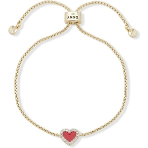 DKNY Jewellery Gold Coloured Pave Heart Slider Bracelet