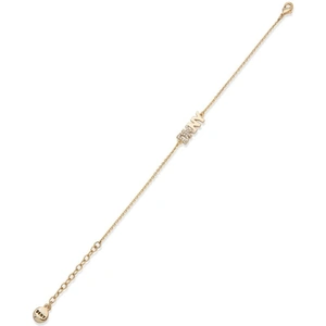 DKNY Jewellery Gold Coloured 7.25 Pave Logo Flexible Bracelet -887