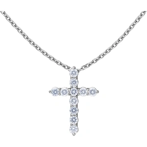 DRAJÉE London 18kt White Gold Cross Diamond Necklace