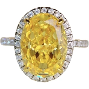 DS Jewellery Sterling Silver Yellow Lab Diamond Ring
