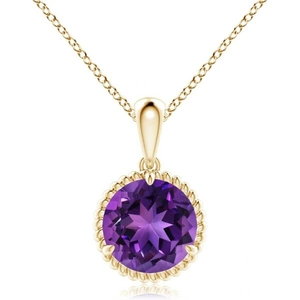 DS Jewellery 14kt Gold Solitaire Amethyst Necklace
