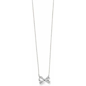Ladies Elements Sterling Silver Cubic Zirconia Pave Bow Necklace