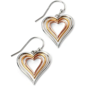 Ladies Elements Sterling Silver Open Heart Earrings