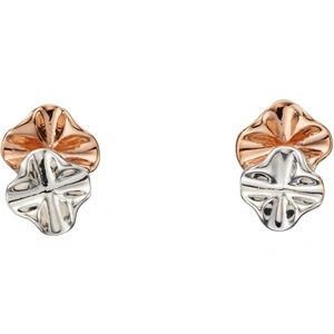 Ladies Elements Sterling Silver Ruffle Design Stud Earrings