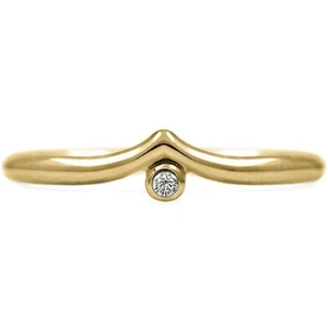 Elinor Cambray Jewellery Wave Accent Ring In Gold With Sapphire Or Diamond - UK M - US 6.25 - EU 52.5