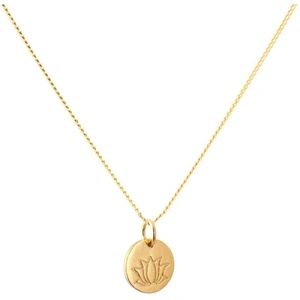 Elizabeth Raine LTD 24kt Gold Vermeil Lotus Amulet Necklace