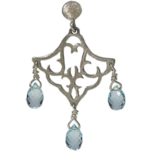 EmmaKN Jewellery Sterling Silver Small Dangling Earrings With Blue Topaz