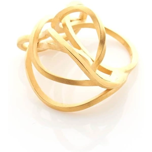 EmmaKN Jewellery Yellow Gold Plated Large Tangled Ring - UK L - US 5.75 - EU 51.2