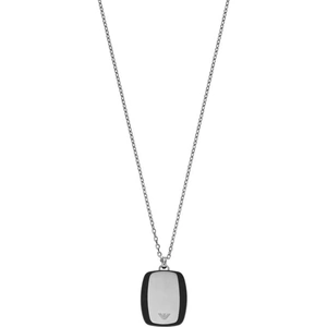 Emporio Armani Jewellery Mens Emporio Armani Stainless Steel Carbon Stripe Necklace