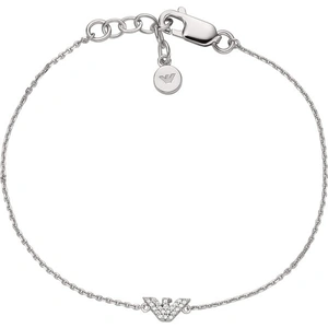 Emporio Armani Silver Coloured Logo Bracelet
