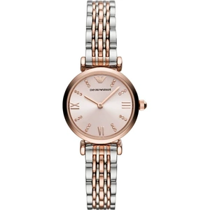 Emporio Armani Ladies Pink Dial Two Tone Bracelet Watch AR11223