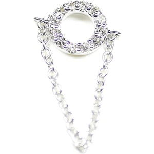 ERAYA 14kt White Gold Dainty Diamond Chain Ring - UK K - US 5.25 - EU 50