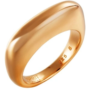 Esprit Rose Gold Plated Silver Plain Curved Oblong Ring ELRG91924C180