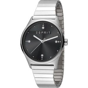 Esprit Vinrose Women's Watch featuring a Stainless Steel Polished Stretch Strap and Black Dial