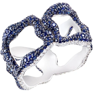 Fabergé Emotion Gypsy 18ct White Gold Blue Sapphire Ring