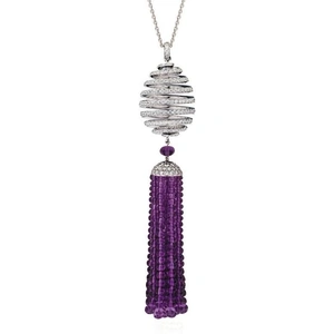 Fabergé Imperial Spiral Diamond and Amethyst Tassel Pendant