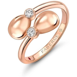 Fabergé Simple 18ct Rose Gold Diamond Crossover Ring - Default Title / Silver