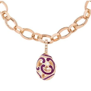 Fabergé Rococo Gold Diamond Purple Enamel Charm - Gold