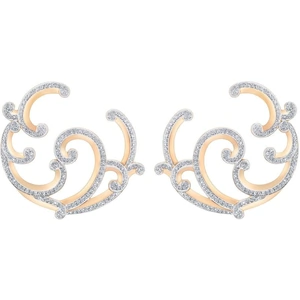 Fabergé Rococo 18ct Rose Gold Pave Diamond Hoop Earrings - Default / Rose Gold