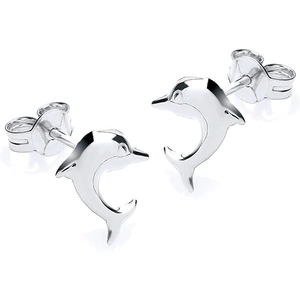 Fashionista Gold 9ct White Gold Dolphin Stud Earrings 5-55-0251