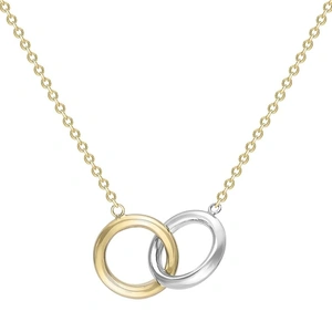 Fashionista Gold 9ct Two Colour Linked Rings Necklet 2.19.6594