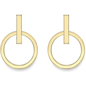 Fashionista Gold 9ct Yellow Gold Open Circle Dropper Earrings ER626
