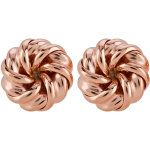 Fashionista Gold 9ct Rose Gold Round Knot Swirl Stud Earrings KG7702RG