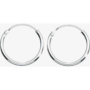 Fashionista Silver Sterling Silver Small Plain Hoop Earrings H041