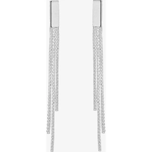 Fashionista Silver Sterling Silver Box Chain Dropper Earrings 8.54.4349