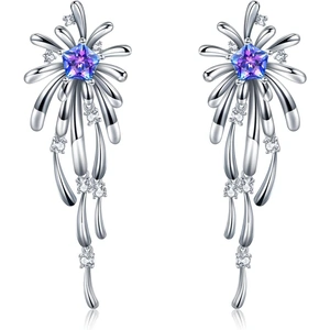 Fei Liu Carpe Diem Silver Crystal Crossette Dropper Earrings CAR-925R-205-SWCZ