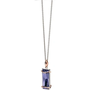 Fiorelli Jewellery Ladies Fiorelli Sterling Silver Purple Crystal Necklace