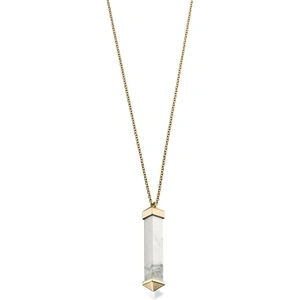 Fiorelli Jewellery Ladies Fiorelli PVD Gold plated Marble Bar Pendant Necklace