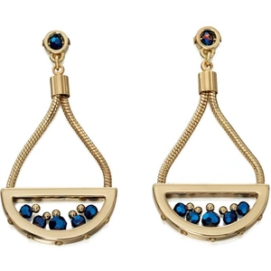 Fiorelli Jewellery Ladies Fiorelli PVD Gold plated Cobalt Coloured Beads Earrings